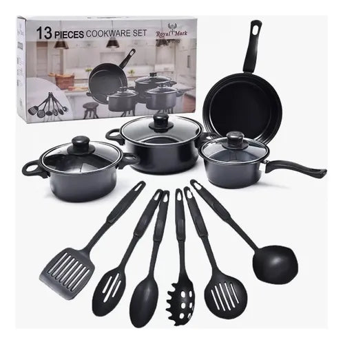 kit de ollas y Cucharones 13 Piezas